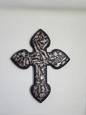 MILAGRO CROSS in Dark Wood Mexican Folk Art